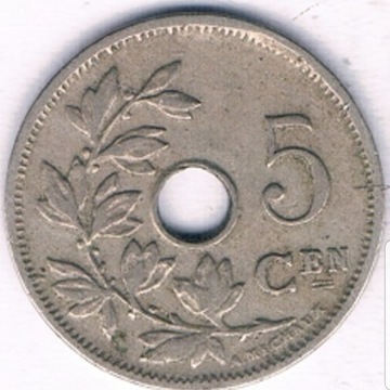 BELGIA 1910  5 C  