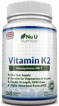 Naturalna Nu U Vitamin K2 MK7 200 mcg 365 tabl. 