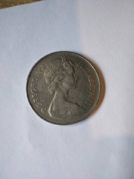 Moneta 10 Pence Królowej Elizabeth II 1969