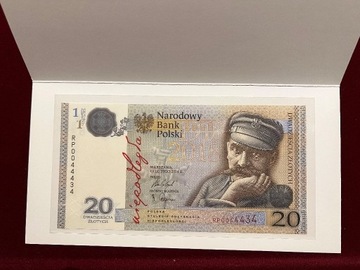 20zł Piłsudski Niepodległość ciekawy numer Banknot