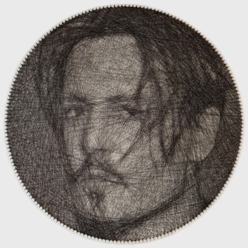 Portret z nici string art, personalizowany, 60 cm