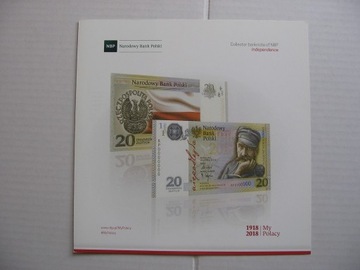folder do banknotu 20 zł Piłsudski  j.ang