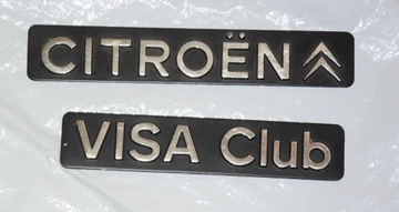 Citroen Visa Club tabliczki na klapę bagażnika