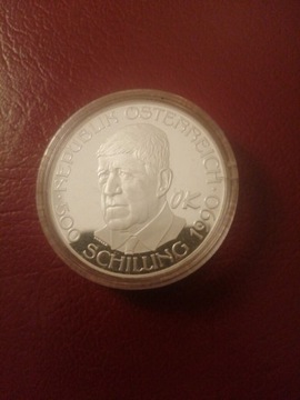 Srebrna moneta 500 schillingów 