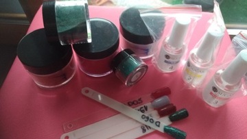 Zestaw manicure tytanowy 5 kolorow plus 3 płyny