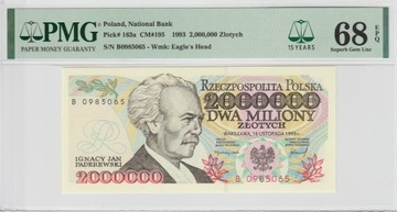 2.000.000 zł 1993 UNC PMG 68 EPQ