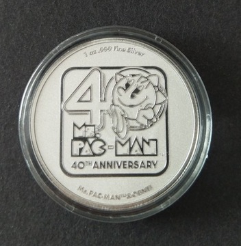 Ms. PAC-MAN 40 anniversary 1oz silver 2021