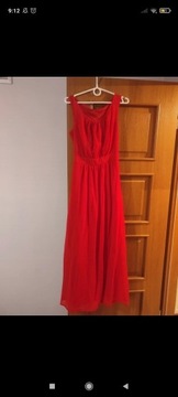 Długa czerwona sukienka rozmiar S 