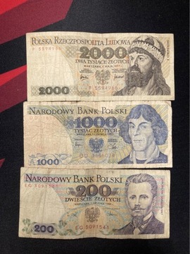 Banknoty polskie 2000,1000,200 okazja!!!