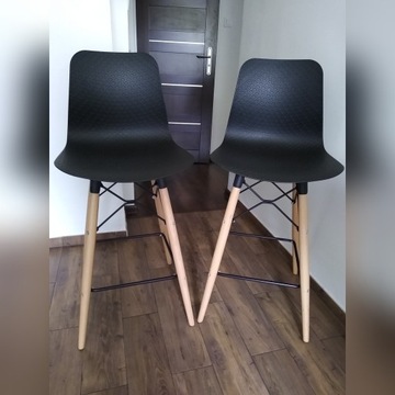 Krzesła barowe w stylu skandynawskim 2 szt.