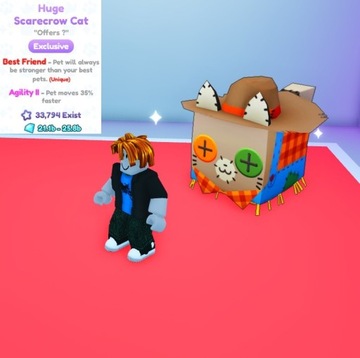 ROBLOX Huge Scarecrow Cat Pet Simulator X PSX GEMS