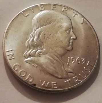 Half Dollar Franklin 1963 1/2 pół dolara USA