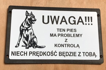 Tabliczka ostrzegawcza uwaga zły pies owczarek