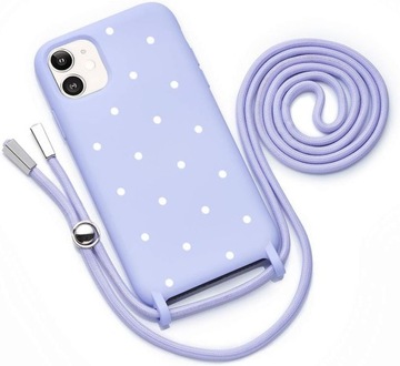 Etui Iphone 13 Fioletowy z sznurkiem