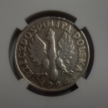 2 zł 1924 żniwiarka lit H NGC VF DET