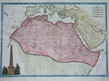1812 ladna MAPA AFRYKA EGIPT MAROKO oryginał ANTYK