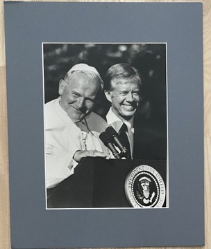 Jan Paweł II i prezydent J.Carter oryg. fot. praso