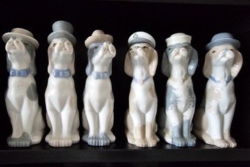 Figurki porcelanowe piesków firmy Casades