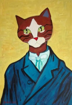 Kot wg Van Gogha, 42x29,7, kot, koty, van Gogh