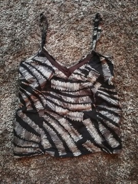 Donna Karan DKNY top zwierzęcy zebra bluzka 36 S