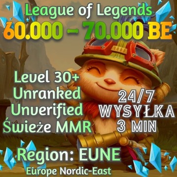 Konto League of Legends Smurf LoL EUNE 60-70K BE