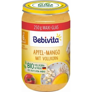 Bebivita owoce w słoiczku jabłko mango i zboża 