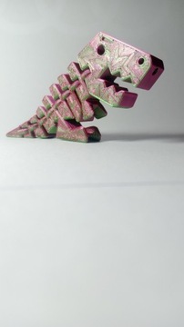 Dinuś T REX figurka różowo zielona 3D flexi rex