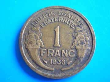 Francja 1 franc frank 1938