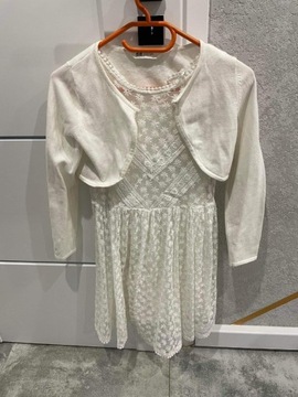 Biała sukienka i bolerko dla dziewczynki H&M  Smyk