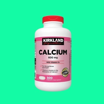 KIRKLAND WAPŃ CALCIUM+ VIT D3 600mg 500 tabletek