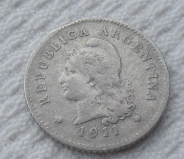 Argentyna Republika 10 centavo 1911 KM# 35