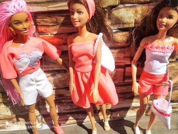 BARBIE   ubranka dla Barbie Hande made 3 kmpl