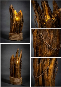 Lampa marynistyczna, drewniana , dekoracyjna