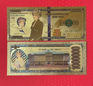 Banknoty Pozłacane Księżna DIANA