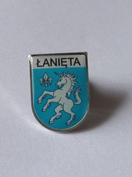 Herb gmina Łanięta przypinka pin odznaka wpinka