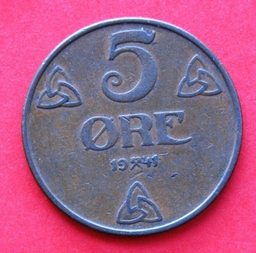 5 Ore  1941 r  -  Norwegia
