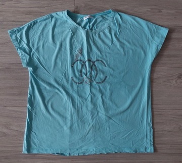 T-shirt Bluzka z krótkim rękawem niebieska 46