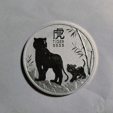 Moneta Lunar III Rok Tygrysa 2022 1 oz srebro