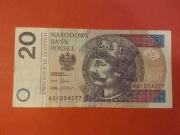 20 ZŁOTYCH 2012 SERIA AO PRZEJŚCIOWA