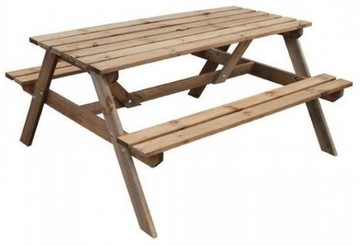 Stół piknikowy z ławkami 700 x 1480 mm