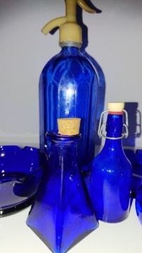 Ozdoby wazoniki flakon kobalt niebieski