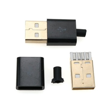 Wtyk USB typu A 4 PIN - czarny - Szybka wysyłka