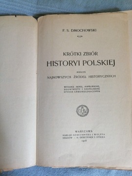 Krótki zbiór HISTORYI POLSKIEJ wydany w 1906
