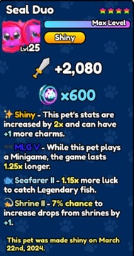 Shiny Seal Duo lvl 25 - Pet Catchers