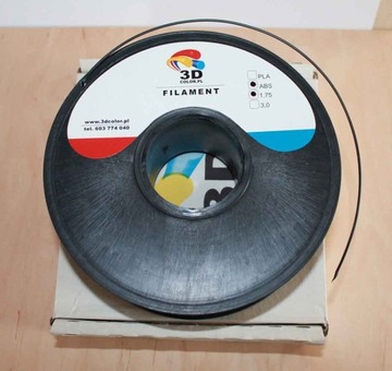Filament ABS 1,75mm czarny 3D COLOR