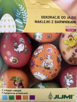Zestaw do dekoracji jajek NAKLEJKI Z BARWNIKAMI