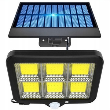 LAMPA SOLARNA CZUJNIK RUCHU ZMIERZCHU LED COB 250W