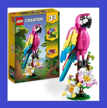 LEGO CREATOR 3w1 31144 Egzotyczna Różowa Papuga