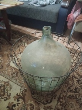 Balon szklany 30 litrów w oplocie z siatki stalowej