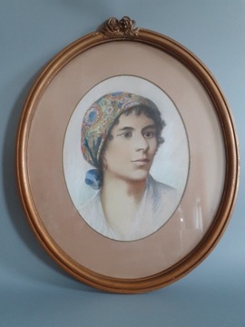 Portret kobiety Cyganki, pastel
